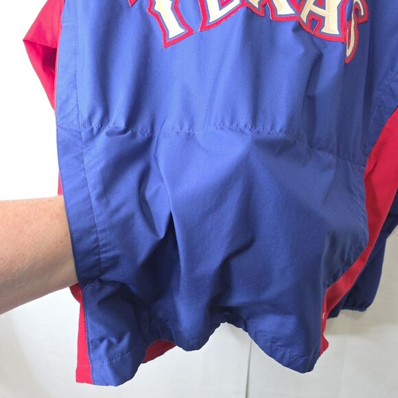 Majestic Texas Rangers Pullover Windbreaker Cool Base L Embroidered Logo Basebal - Picture 12 of 15
